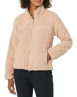 Amazon Essentials Fleece Zip-up Sherpa Jacket With Stand Neck - Black