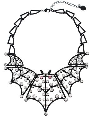 Betsey Johnson S Bat Statement Bib Necklace - Black