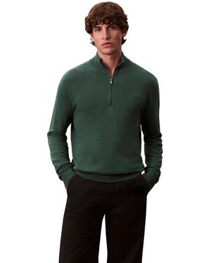 Calvin Klein Wool Blend Quarter Zip Sweater Hunter Green