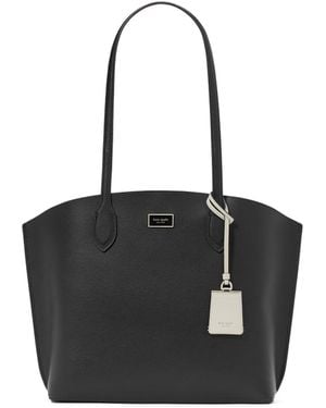 Kate Spade Suite Crossgrain Leather Tote Bag - Black