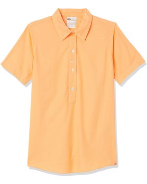 Dickies Short Sleeve Woven Popover Shirt With 3 Buttons - Orange