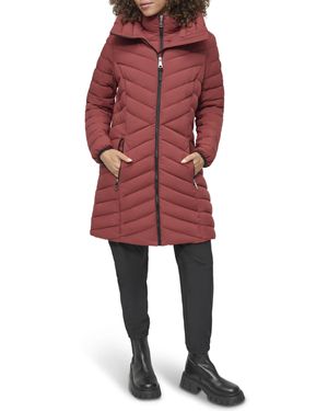 DKNY Bib-front Light-weight Puffer - Red