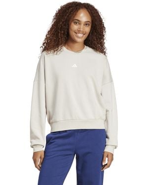 adidas Plus Size Essentials Small Logo Feelcozy Sweatshirt - White