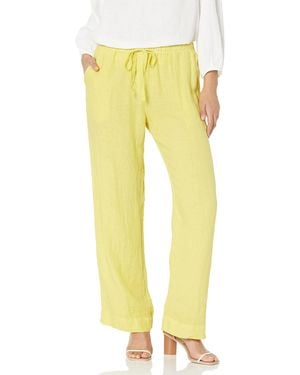 Velvet By Graham & Spencer Velvet By Jenny Graham Pico Woven Linen Pants - Yellow