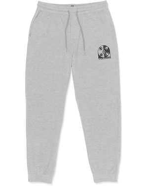 Volcom Graphic Fleece Sweatpants – Elastic Waist Drawstring Sweatpants With Logo Print And Ribbed - Gray