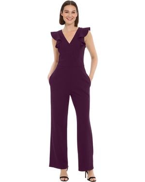 Donna Morgan Dresses Sleek Style Jumpsuit Office Workwear Event Guest Of - Purple
