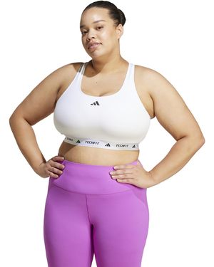adidas Plus Size Powerreact Techfit Training Bra - Purple