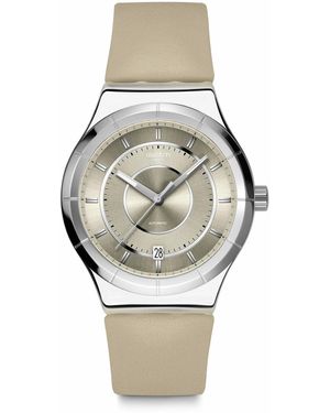 Swatch Irony Sistem51 Watch Casual Plastic Beige Automatic Waterproof Mocha Dream - Natural