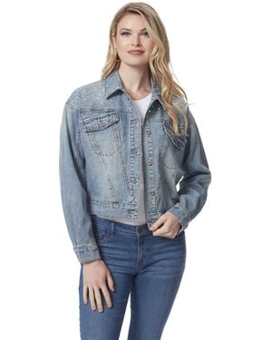 Jessica Simpson Austin Drop Shoulder Jacket With Button Front Standard - Blue