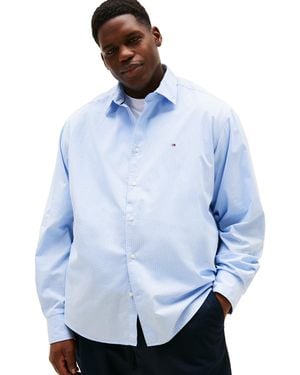 Tommy Hilfiger Flex Poplin Mini Print Regular Long Sleeve Shirts,cloudy Blue 4x-large
