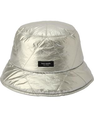 Kate Spade Sam Quilted Metallic Bucket Hat - Natural
