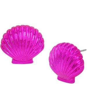 Betsey Johnson S Seashell Stud Earrings - Purple