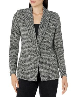 NIC+ZOE Nic+zoe Etched Tweed Knit Blazer - Gray