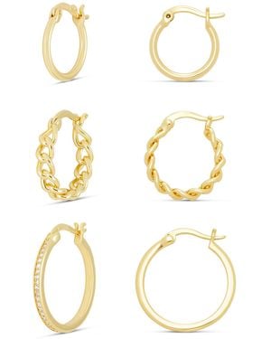 Amazon Essentials 14k Gold Plated Cubic Zirconia Hoop - Metallic