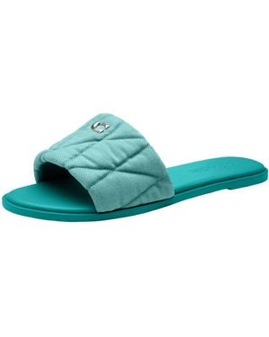 COACH Quilted Denim Holly Sandal Flat - Blue