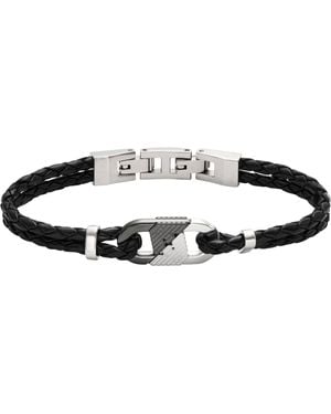 Emporio Armani Two-tone Stainless Steel Id Bracelet - Black