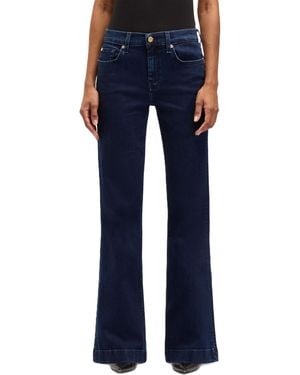 7 For All Mankind Dojo Mid-rise Wide Leg Jeans - Blue