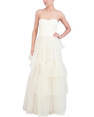 BCBGMAXAZRIA Sweetheart Neck Long Evening Dress - White