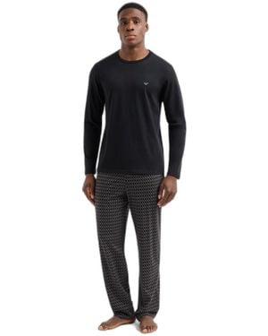 Emporio Armani Standard Seersucker 4" Swim Trunk - Blue