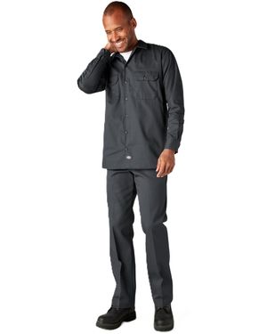Dickies S Long Sleeve Flex Twill Flex Twill Work Utility Button Down Shirts - Blue