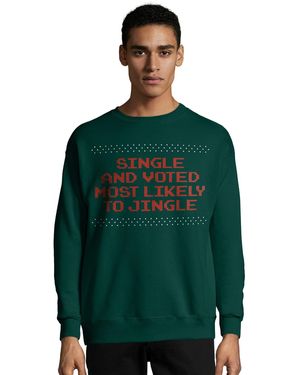 Hanes Single And Voted Most Likely To Jingle Deep Forest Md - Green