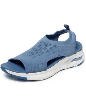 Skechers Arch Fit-city Catch S Knit Slip-on Sandals - Blue