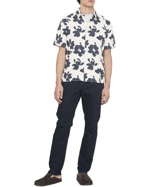 Vince S Painterly Floral S/s - Blue