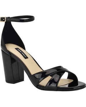 Nine West Saile 3 Patent Metallic Ankle Strap - Black