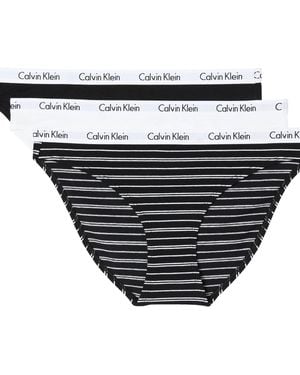 Calvin Klein Carousel Logo Cotton Stretch Bikini Panties - Black