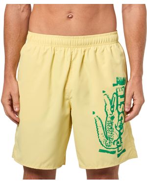 Lacoste Stamp Print Swim Trunks - Yellow