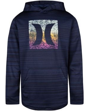 Hurley Long Sleeve Hooded Graphic T-shirt - Blue