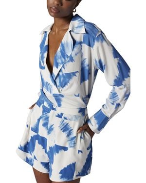 Equipment Martine Top In Bright Cobalt Multi - Blue