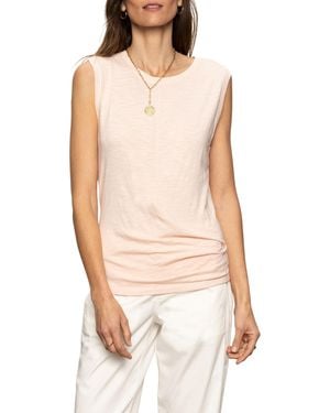 Sanctuary , S, Draped Tank, Earth Pink, Small - White