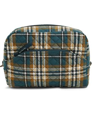 Vera Bradley Cotton Large Cosmetic Makeup Organizer Bag - Green