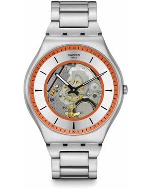 Swatch Dress Watch Gray Quartz Stainless Steel The Essence Of Spring