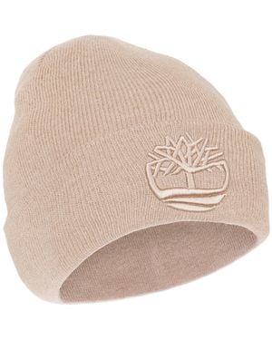 Timberland 's Tonal 3d Embroidery Beanie – Soft Knit Winter - Natural