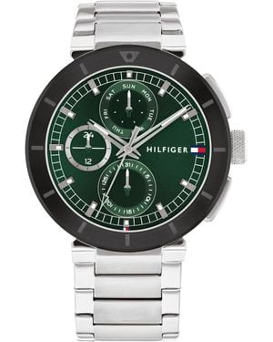 Tommy Hilfiger Reloj Analógico de Cuarzo multifunción para hombre Colección Collection con Correa en Acero Inoxidable con Correa - Gris