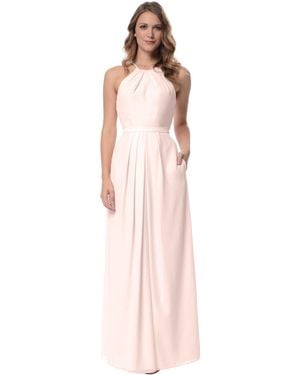 Adrianna Papell Womens Isabelle Chiffon Halter With Banded Waist Special Occasion Dress - Pink