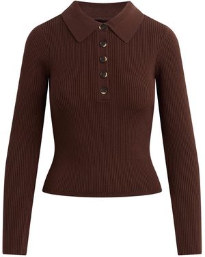 Joe's Jeans The Lisa Polo Long Sleeve Sweater - Brown