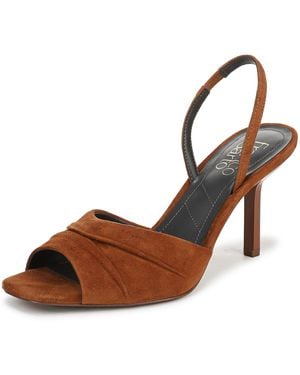 Franco Sarto Gogia Heeled Sandal Tan Ambrosia Suede 7.5 M - Brown