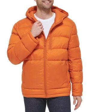 Cole Haan Everyday Water Resistant Puffer Jacket - Orange
