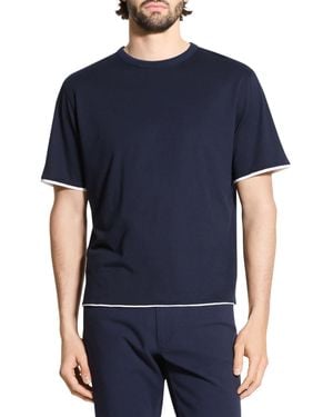 Theory Double Layered Tee In Foundation Jersey - Blue