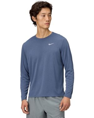 Nike Miler Dri-fit Uv Long-sleeve Running Top - Blue