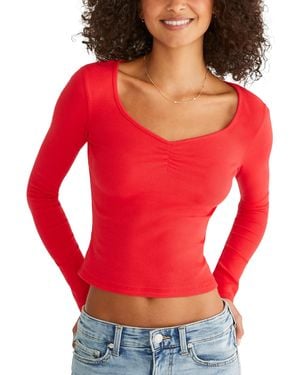 Aéropostale Cinch Front Sweetheart Shrunken Tee - Red