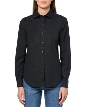 Brooks Brothers Classic Fit Long Sleeve Non-iron Stretch Blouse - Black