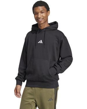 adidas Essentials Feel Cozy Fleece Hoodie - Black