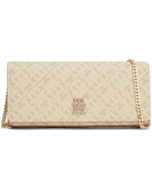 Tommy Hilfiger Monopoly Clutch With Removable Chain - Natural