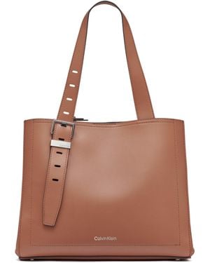 Calvin Klein Lowen Triple Compartment Tote - Brown