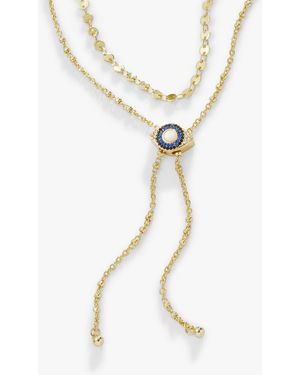 ALEX AND ANI Evil Eye Layered Bolo Necklace - Metallic
