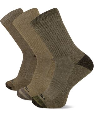 Merrell 3 Pack Performance Cushion Hiker Crew Socks Hiking - Green